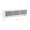 SoBuy FRG282-W Porte Manteau Mural avec 5 Crochets et 3 Paniers - Porte Manteau Mural Bois, Meuble Entrée avec Étagère - Penderie Suspendue pour Chambre, Salon, Salle de Bain - Blanc 100x20x30cm