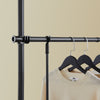SoBuy FRG34-II-SCH Portant à vêtements télescopique robuste – Penderie ouverte réglable avec tringles et étagères, Porte-manteau pour chambre ou dressing, Noir