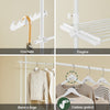 SoBuy FRG34-II-W Portant à vêtements télescopique robuste – Penderie ouverte réglable avec tringles et étagères, Porte-manteau pour chambre ou dressing, Blanc