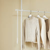 SoBuy FRG34-II-W Portant à vêtements télescopique robuste – Penderie ouverte réglable avec tringles et étagères, Porte-manteau pour chambre ou dressing, Blanc