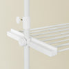 SoBuy FRG34-II-W Portant à vêtements télescopique robuste – Penderie ouverte réglable avec tringles et étagères, Porte-manteau pour chambre ou dressing, Blanc