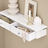 SoBuy FRG43-W Etagere Murale avec 2 Tiroirs - Étagère Flottante Moderne pour Entrée, Salon, Cuisine & Chambre - Blanc 64x15x10cm