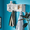 SoBuy FRG48-W Portemanteau Étagère murale Porte-manteau salle de bain Meuble d’entrée