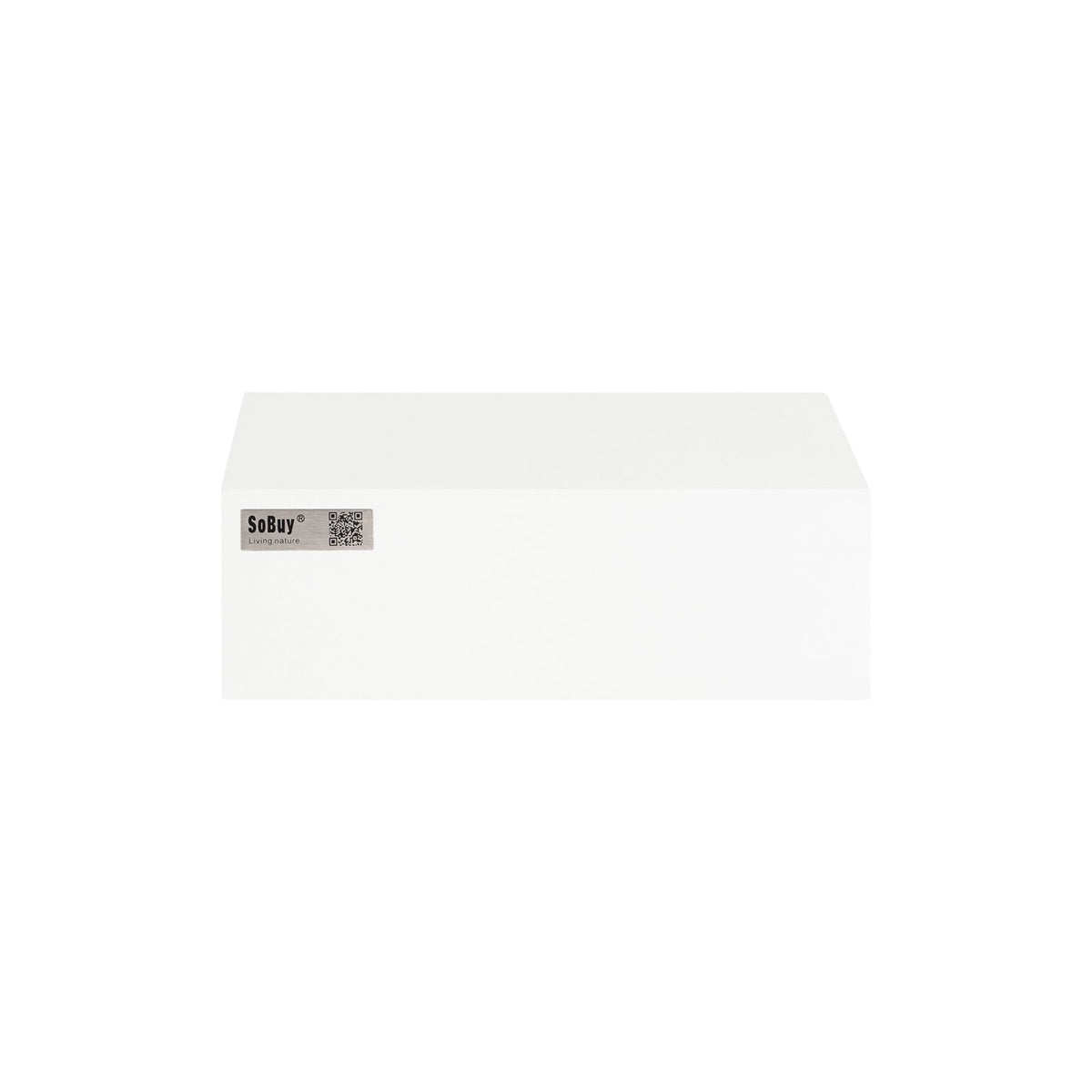 SoBuy FRG92-WNx2 Lot de 2 Étagères Murales Flottantes avec Tiroir, Étagère Murale Moderne pour Entrée, Salon, Cuisine ou Chambre, Blanc & Nature 40×24×8 cm