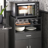 SoBuy FSB09-SCH Chariot de Cuisine sur roulettes avec Plan de Travail Extensible Meuble de Rangement pour Micro-Ondes Meuble Cuisine Noir 92×59×40 cm Idéal pour, Bureau ou Salle à Manger