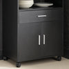 SoBuy FSB09-SCH Chariot de Cuisine sur roulettes avec Plan de Travail Extensible Meuble de Rangement pour Micro-Ondes Meuble Cuisine Noir 92×59×40 cm Idéal pour, Bureau ou Salle à Manger