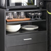 SoBuy FSB09-SCH Chariot de Cuisine sur roulettes avec Plan de Travail Extensible Meuble de Rangement pour Micro-Ondes Meuble Cuisine Noir 92×59×40 cm Idéal pour, Bureau ou Salle à Manger