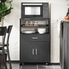 SoBuy FSB09-SCH Chariot de Cuisine sur roulettes avec Plan de Travail Extensible Meuble de Rangement pour Micro-Ondes Meuble Cuisine Noir 92×59×40 cm Idéal pour, Bureau ou Salle à Manger