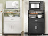 SoBuy FSB09-W Chariot de Cuisine sur roulettes avec Plan de Travail Extensible Meuble de Rangement pour Micro-Ondes Meuble Cuisine Blanc 92×59×40 cm Idéal pour, Bureau ou Salle à Manger