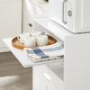 SoBuy FSB09-W Chariot de Cuisine sur roulettes avec Plan de Travail Extensible Meuble de Rangement pour Micro-Ondes Meuble Cuisine Blanc 92×59×40 cm Idéal pour, Bureau ou Salle à Manger
