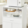 SoBuy FSB09-W Chariot de Cuisine sur roulettes avec Plan de Travail Extensible Meuble de Rangement pour Micro-Ondes Meuble Cuisine Blanc 92×59×40 cm Idéal pour, Bureau ou Salle à Manger