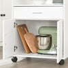 SoBuy FSB09-W Chariot de Cuisine sur roulettes avec Plan de Travail Extensible Meuble de Rangement pour Micro-Ondes Meuble Cuisine Blanc 92×59×40 cm Idéal pour, Bureau ou Salle à Manger
