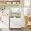 SoBuy FSB09-W Chariot de Cuisine sur roulettes avec Plan de Travail Extensible Meuble de Rangement pour Micro-Ondes Meuble Cuisine Blanc 92×59×40 cm Idéal pour, Bureau ou Salle à Manger