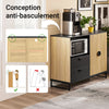 SoBuy FSB103-N Buffet Cuisine avec Étagère Réglable, pour Cuisine et Salle à Manger, Rangement Optimisé, Usage Quotidien – L107×P40×H85 cm, Métal, Chêne et Noir