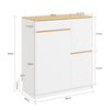 SoBuy FSB111-WN Buffet de Cuisine avec Plan de Travail – 3 Tiroirs et 2 Portes, Style Scandinave – 80×38×90 cm, Blanc et Bois