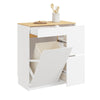 SoBuy FSB111-WN Buffet de Cuisine avec Plan de Travail – 3 Tiroirs et 2 Portes, Style Scandinave – 80×38×90 cm, Blanc et Bois