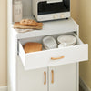 SoBuy FSB12-W Desserte, Micro-Onde à roulettes, Chariot, Meuble de Rangement Cuisine, Meuble Four, Buffet avec 1 Tiroir et 2 Portes, pour Salle à Manger, Cuisine et Salon, Blanc, L62xP40xH119 cm