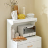 SoBuy FSB12-W Desserte, Micro-Onde à roulettes, Chariot, Meuble de Rangement Cuisine, Meuble Four, Buffet avec 1 Tiroir et 2 Portes, pour Salle à Manger, Cuisine et Salon, Blanc, L62xP40xH119 cm