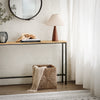 SoBuy FSB19-E Console Entrée Meuble Couloir Étagère Arrière Canapé – Structure Métal Robuste, Design Moderne Ultra Fin – Idéal pour Salon, Chambre, Entrée – 120x20x65cm, Nature et Noir
