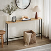 SoBuy FSB19-E Console Entrée Meuble Couloir Étagère Arrière Canapé – Structure Métal Robuste, Design Moderne Ultra Fin – Idéal pour Salon, Chambre, Entrée – 120x20x65cm, Nature et Noir