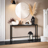 SoBuy FSB19-SCH Console Entrée Meuble Couloir Étagère Arrière Canapé – Plateau Effet Marbre Noir et Pieds Métal – Style Industriel Moderne pour Salon, Bureau, Chambre – 120x20x65cm