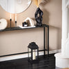 SoBuy FSB19-SCH Console Entrée Meuble Couloir Étagère Arrière Canapé – Plateau Effet Marbre Noir et Pieds Métal – Style Industriel Moderne pour Salon, Bureau, Chambre – 120x20x65cm