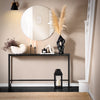 SoBuy FSB19-SCH Console Entrée Meuble Couloir Étagère Arrière Canapé – Plateau Effet Marbre Noir et Pieds Métal – Style Industriel Moderne pour Salon, Bureau, Chambre – 120x20x65cm