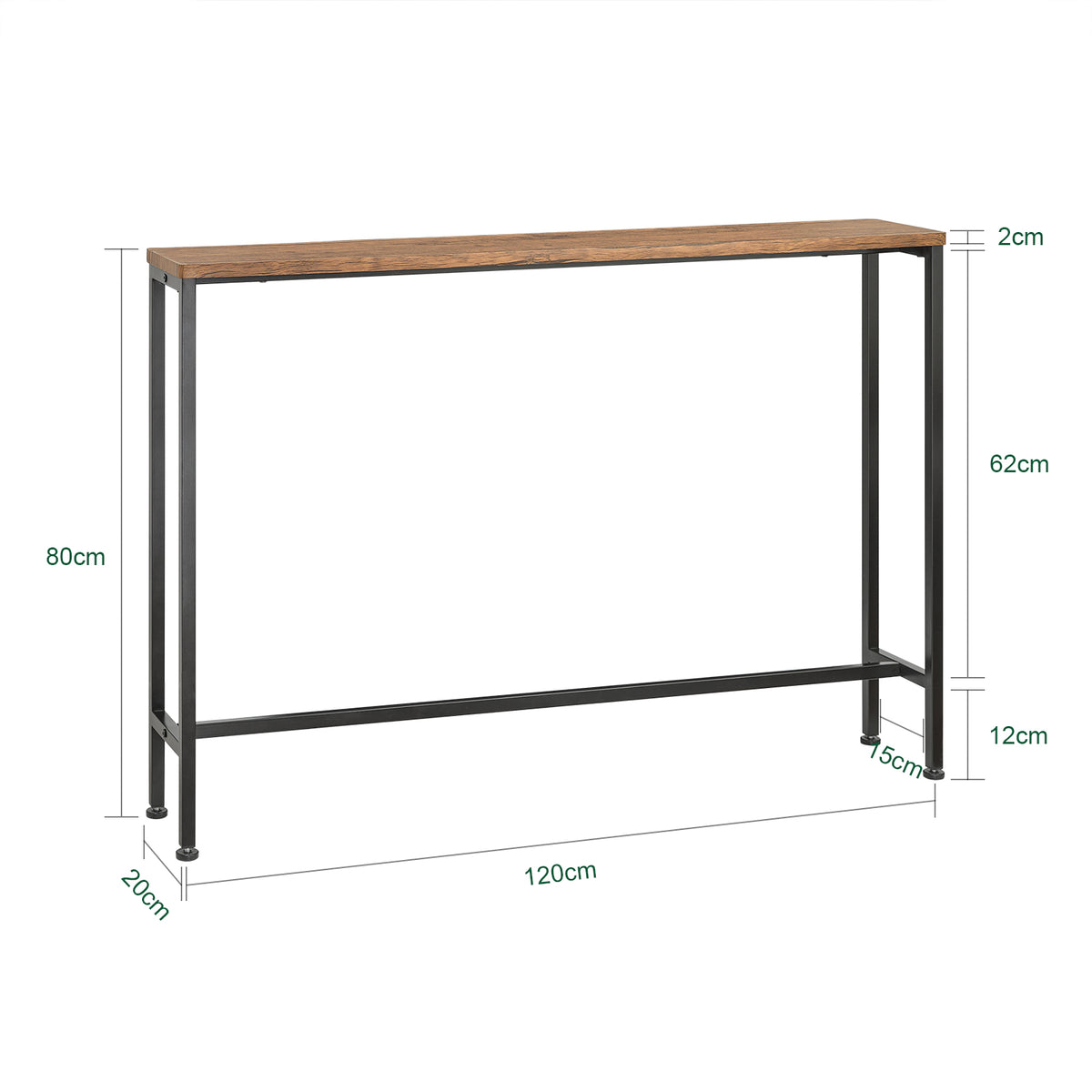 SoBuy FSB19-XL-N Console Entrée Meuble Couloir Étagère Arrière Canapé – Structure Métal Robuste, Design Moderne Ultra Fin – Idéal pour Salon, Chambre, Entrée 120x20x80cm