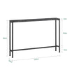 SoBuy FSB19-XL-SCH Console Entrée Meuble Couloir Étagère Arrière Canapé – Plateau Effet Marbre Noir et Pieds Métal – Style Industriel Moderne pour Salon, Bureau, Chambre – 120x20x80cm