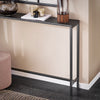 SoBuy FSB19-XL-SCH Console Entrée Meuble Couloir Étagère Arrière Canapé – Plateau Effet Marbre Noir et Pieds Métal – Style Industriel Moderne pour Salon, Bureau, Chambre – 120x20x80cm