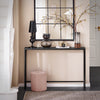 SoBuy FSB19-XL-SCH Console Entrée Meuble Couloir Étagère Arrière Canapé – Plateau Effet Marbre Noir et Pieds Métal – Style Industriel Moderne pour Salon, Bureau, Chambre – 120x20x80cm