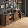 SoBuy FSB60-N Commode Meuble de Rangement Buffet Placard - Porte de Grange Coulissante + Étagères Réglables + Grande Capacité - pour Salon Couloir Cuisine Bureau Chambre - 120x40x70cm