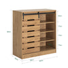 Prévente SoBuy FSB65-N Buffet Meuble de Rangement avec Porte de Grange Coulissante, Commode Multifonction pour Entrée Salon Cuisine – 80x35x90 cm