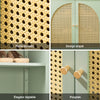 SoBuy FSB72-GR Meuble d’Entrée Rotin Vert – 4 Tiroirs, Style Bohème Naturel