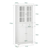 SoBuy FSB76-W Buffet Haut, Buffet de Cuisine, Armoire de Rangement, Meuble Vitrine