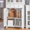 SoBuy FSB76-W Buffet Haut, Buffet de Cuisine, Armoire de Rangement, Meuble Vitrine