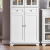 SoBuy FSB76-W Buffet Haut, Buffet de Cuisine, Armoire de Rangement, Meuble Vitrine