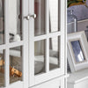 SoBuy FSB76-W Buffet Haut, Buffet de Cuisine, Armoire de Rangement, Meuble Vitrine