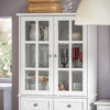 SoBuy FSB76-W Buffet Haut, Buffet de Cuisine, Armoire de Rangement, Meuble Vitrine