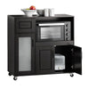 SoBuy FSB78-SCH Meuble Micro-Ondes Buffet Commode sur roulettes Armoire de Cuisine Multi-Rangement avec 3 Portes, 1 Tiroir, 1 Compartiment