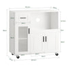 SoBuy FSB78-W Desserte à roulettes, Îlot Central avec Roues, Meuble de Rangement pour Cuisine, Support Micro-Ondes, Desserte Mobile pour Salle à Manger et Bureau à Domicile 88,5 x 40 x 89 cm Blanc