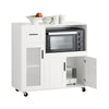 SoBuy FSB78-W Desserte à roulettes, Îlot Central avec Roues, Meuble de Rangement pour Cuisine, Support Micro-Ondes, Desserte Mobile pour Salle à Manger et Bureau à Domicile 88,5 x 40 x 89 cm Blanc
