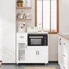 SoBuy FSB78-W Desserte à roulettes, Îlot Central avec Roues, Meuble de Rangement pour Cuisine, Support Micro-Ondes, Desserte Mobile pour Salle à Manger et Bureau à Domicile 88,5 x 40 x 89 cm Blanc