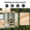 SoBuy FSB81-GR Buffet Cuisine 120cm – Niche Micro-Ondes, 8 Bouteilles, Portes Vitrées, Bois Massif – Vert