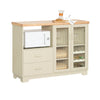 SoBuy FSB81-MI Buffet Cuisine avec Espace Micro-Ondes et Range-Bouteilles Meuble de Rangement Cuisine 120 cm avec Portes en V