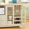 SoBuy FSB81-MI Buffet Cuisine avec Espace Micro-Ondes et Range-Bouteilles Meuble de Rangement Cuisine 120 cm avec Portes en Verre Meuble pour Salon, Salle à Manger ou Entrée 120x90x40cm Beige