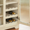 SoBuy FSB81-MI Buffet Cuisine avec Espace Micro-Ondes et Range-Bouteilles Meuble de Rangement Cuisine 120 cm avec Portes en Verre Meuble pour Salon, Salle à Manger ou Entrée 120x90x40cm Beige