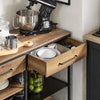 SoBuy FSB85-PF Buffet de Cuisine Industriel avec Étagères Ouvertes, Tiroirs et Range-Bouteilles - Meuble de Rangement avec Espace Micro-Ondes - pour Cuisine, Salon ou Entrée 120x91x45cm Marron