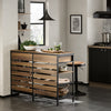 SoBuy FSB85-PF Buffet de Cuisine Industriel avec Étagères Ouvertes, Tiroirs et Range-Bouteilles - Meuble de Rangement avec Espace Micro-Ondes - pour Cuisine, Salon ou Entrée 120x91x45cm Marron