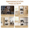 SoBuy FSB98-E-WG Buffet de Cuisine 170 cm avec Prise Intégrée – 2 Prises + 2 USB, Lampe LED, Niche Micro-Ondes, Charge 75 kg, Blanc et Bois